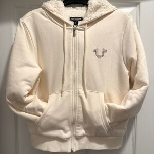 True Religion Sherpa-Lined Buddha Zip Hoodie. Retails $134